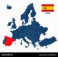 Map of europe with highlighted spain Royalty Free Vector