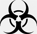 Biological hazard, biohazard symbol, symmetry, monochrome, black png ...