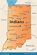 Carte De L'Indiana Image stock - Image: 30101431
