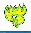 Personaje De Dibujos Animados Verde Del Fuego Ilustración del Vector ...