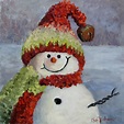 Dancing Brush - Art by Cheri Wollenberg: Christmas Snowman Painting II