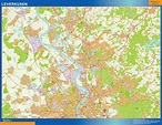 Stadtplan Leverkusen wandkarte bei Netmaps Karten Deutschland