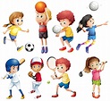 Ilustración de muchos niños haciendo deportes | Vector Premium