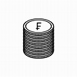 French Currency, France Money Icon Symbol. French Franc, FRF Sign ...