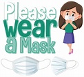 Please wear mask sign banner 1426569 Vector Art at Vecteezy