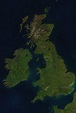 Map of United Kingdom (UK) satellite: sky view and view from satellite ...