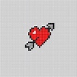 Corazón flechado - Pixel Art Patterns | Punto de cruz, Dibujos de ...