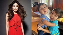 Kareena Kapoor's son Taimur holds younger brother Jeh Ali Khan ...