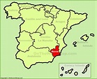 Region of Murcia location on the Spain map - Ontheworldmap.com