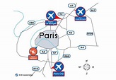 El aeropuerto de parís mapa - Mapa de aeropuerto de París (Francia)