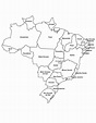 Mapa do Brasil com estados para colorir