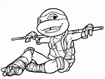 Happy Donatello Ninja Turtles Coloring Page - Free Printable Coloring Pages