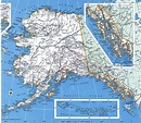 Alaska state county map with cities roads towns counties highways