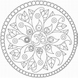 Mandala with various symbols - Mandalas Kids Coloring Pages