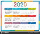Calendar 2020 Spanish Language White Background Colorful Calendar 2020 ...