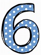 Number six with polka dots free image download