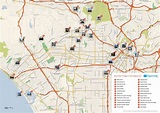 Map of Los Angeles tourist: attractions and monuments of Los Angeles