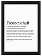 Urhome DIN A4 Kunstdruck Definition Freundschaft ohne Rahmen ...