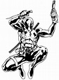 Deadpool Dibujo Blanco Y Negro - para ranja