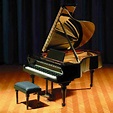 Concert grand piano with upholstered bench-40040