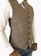 Tweed-Vintage-Rustic-Wedding-Vest-MENS-WOOL-HERRINGBONE-BROWN-TWEED ...