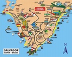 Mapa y plano de Salvador de Bahia, Brasil