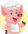 Cute dibujos animados de cerdo chef | Vector Premium