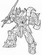 Optimus with Sword and Shield coloring page - Download, Print or Color ...