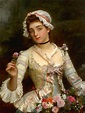 Jaquet / Young Woman With Flowers | Victorian paintings, Romantic ...