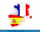 Carte Des Frances Et De L'Espagne. Illustration Stock - Illustration du ...