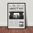 About You Lyrics The 1975 Retro Newspaper Poster, The 1975 Band Poster