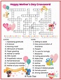 Happy Mother's Day Crossword Puzzle - Puzzle Cheer