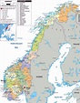 Grande mapa político y administrativo de Noruega con carreteras ...