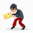 Online fraud. Cyber thief steals money, credit card details. Flat ...