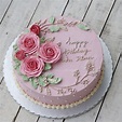 Pink flower buttercream cake | Birthday cake for women simple, Birthday ...