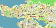 Tampere Finland PDF Vector Map Exact City Plan LOW Detailed (for small ...