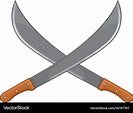 Two crossed machete Royalty Free Vector Image - VectorStock