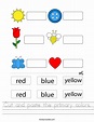 Cut and paste the primary colors Worksheet - Twisty Noodle