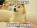 Nobody asked for your opinion - Doge | Make a Meme