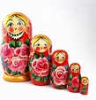 Heka Naturals Russian Nesting Dolls, 5 Traditional Matryoshka Roses ...