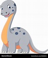 Cute dinosaur diplodocus cartoon Royalty Free Vector Image