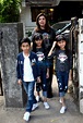 Farah Khan with her kids at Kromakay in Juhu for their birthday bash ...