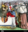 El rey Juan dada la Carta Magna para refrendar, 1215. Xilografía ...