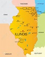 Chicago en un mapa - Chicago mapa del estado (Estados unidos de América)