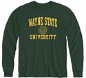 Wayne State University Heritage Long Sleeve T-Shirt (Hunter Green ...