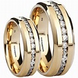 His Hers Titanium Cubic Zirconia Matching Wedding Ring Set