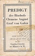 Flugblatt – Predigt des Bischofs Graf von Galen – 1941 ...