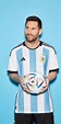 Lionel Andrés Messi Cuccittini con la camiseta para el mundial de Qatar ...
