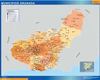 Gemeinden Granada Karte von Spanien | Wandkarten für Deutschland