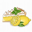 Ilustración de vector de dibujos animados de tarta de limón. pastel con ...